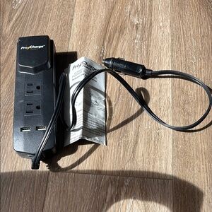 Black Power Strip with USB Ports